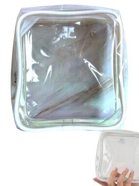 RARE BRAND NEW AUTHENTIC COURREGES CLEAR PVC MINI TRAVEL BAG POUCH